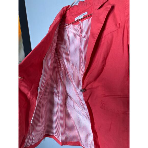 VERONICA BEARD Melon Red Linen Blend Sedgwick Dicky Jacket Blazer Size 2 - Picture 11 of 16